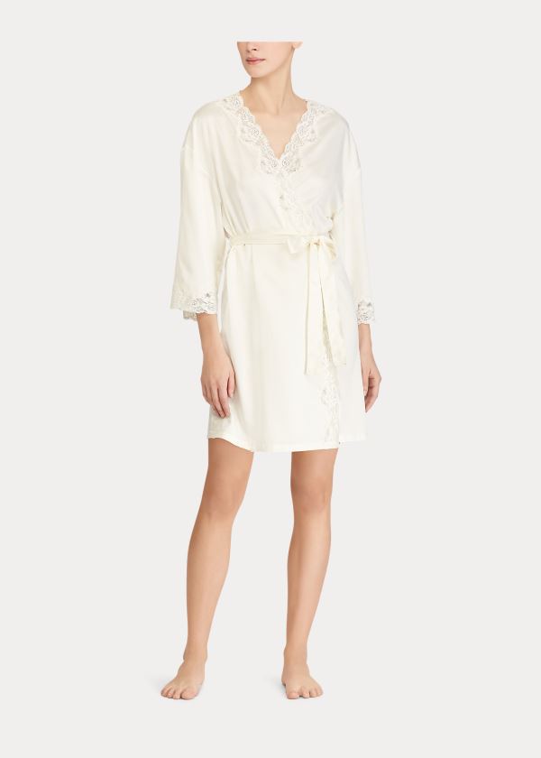 Women's Ralph Lauren Lace-Trimmed Robe | 716358PSN